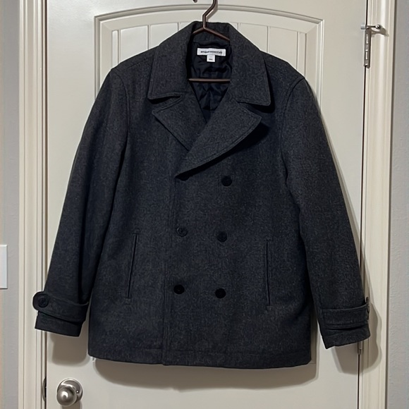 Mens wool blend double breasted coat. L - Picture 2 of 5